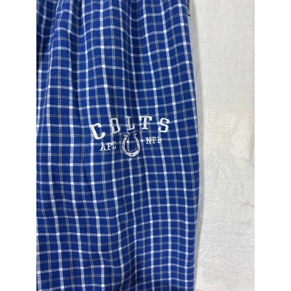 Indianapolis Colts Flannel Pants Medium Blue Plaid Lounge Sleep Pajama NFL - Picture 2 of 14